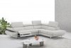 Annalaise Recliner Leather Sectional Sofa in Silver Gray by J&M