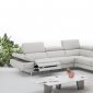 Annalaise Recliner Leather Sectional Sofa in Silver Gray by J&M