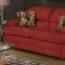 6525 Clara Sofa & Loveseat Set in Burgundy Fabric by Chelsea