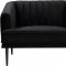 Rory Sofa 689 in Black Velvet Fabric by Meridian w/Options