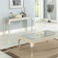 F6364 3Pc Coffee & End Table Set in Champagne- Poundex w/Options