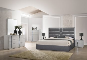 Da Vinci Bedroom Charcoal J&M w/Optional Palermo Gray Casegoods [JMBS-Da Vinci Charcoal Palermo G]