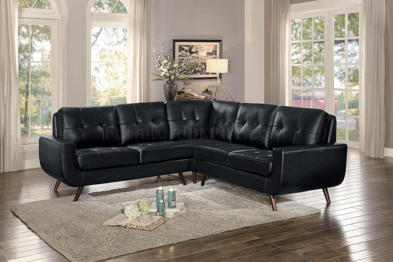 Deryn Sectional Sofa 8327BLK in Black by Homelegance - Click Image to Close