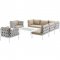 Harmony EEI-2619 8Pc Outdoor Aluminum Sectional Sofa Set