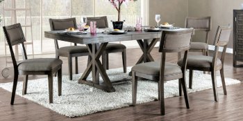 Leeds 7Pc Dining Room Set CM3387T in Gray w/Options [FADS-CM3387T-Leeds]