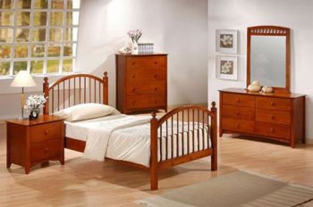 Distressed Oak Kids Stylish Bedroom with Arched Bed [CRBS-228-400071]