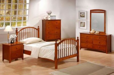 Distressed Oak Kids Stylish Bedroom with Arched Bed