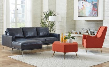 Narrot Sectional Sofa 508800 in Navy Blue Leatherette by Coaster [CRSS-508800-Narrot]