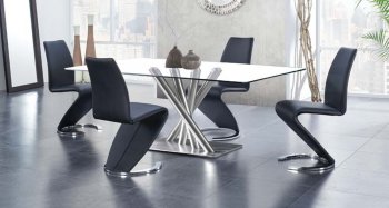 D9032DT Dining Room 5Pc Set by Global w/D9002DC Black Chairs [GFDS-D9032DT-D9002DC-BL]