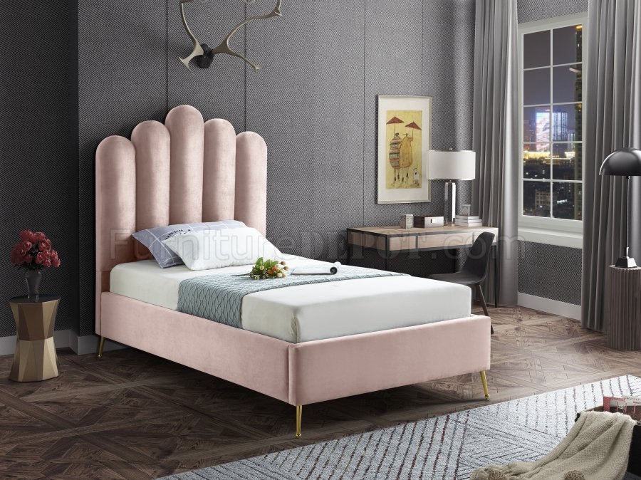 Lily Bed in Pink Velvet by Meridian w/Options