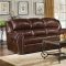 Cognac Brown Bonded Leather Sofa & Chair Set w/Reclining Seats