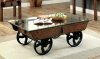 Penny Industrial Coffee Table CM4318 in Weathered Oak w/Options