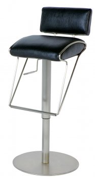 Black & Steel Set of 2 Modern Adjustable Height Swivel Barstools [CYBA-0561-Black]