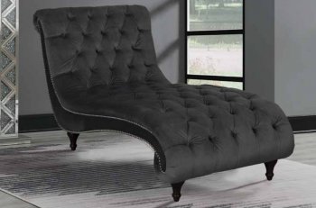 904106 Chaise in Charcoal Velvet Fabric by Coaster [CRCL-904106]