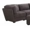 Mike Sectional Sofa 6Pc in Grey Fabric