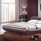 Barcelona Bed in Brown Leatherette