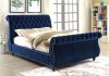 Noella CM7128NV Luxury Bed in Navy Fabric Upholstery