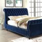 Noella CM7128NV Luxury Bed in Navy Fabric Upholstery