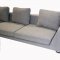 Grey Fabric Modern Sectional Sofa with Metal Legs