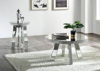 Lotus Coffee Table 88010 in Mirror by Acme w/Options [AMCT-88010 Lotus]