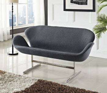 Wing Loveseat in Dark Gray Fabric by Modway [MWS-Wing Dark Gray]