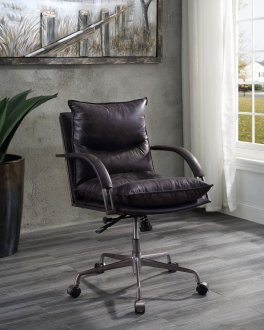 Haggar Office Chair 92538 Antique Slate Top Grain Leather - Acme