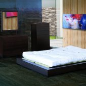 Espresso Finish Modern Bedroom With Platform Bed