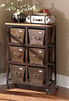 Amara 6403 Iron 6-Drawer Chest by Homelegance w/Casters