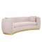 Enthusiastic Sofa in Pink Velvet Fabric by Modway