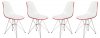 Cresco Set of 4 Dining Chairs CR19WR in White & Red - LeisureMod