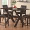 Rich Cappuccino Modern 5Pc Counter Height Dining Set w/X Base