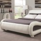 Kingsburg 300070 Upholstered Bed in White Leatherette by Coaster