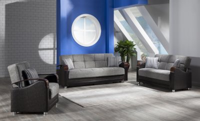 Luna Fulya Gray Sofa Bed by Bellona w/Options