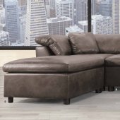 Audrey Sectional Sofa 55105 in Brown Stone Microfiber by Acme