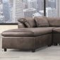 Audrey Sectional Sofa 55105 in Brown Stone Microfiber by Acme