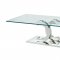 151 Coffee Table by ESF w/Clear Glass Top & Stainless Steel Base