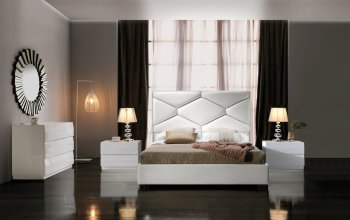 Martina LUX Bedroom in White by ESF w/Storage Bed & Options [EFBS-Martina LUX 152 White]