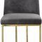 Heidi Dining Chair 776 Set of 2 Grey Velvet Fabric by Meridian