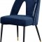 Akoya Dining Chair 794 Set of 2 Navy Velvet Fabric by Meridian