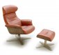 Karma Lounge Chair in Pumpkin Leather by J&M w/Options