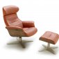 Karma Lounge Chair in Pumpkin Leather by J&M w/Options