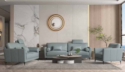 Tussio Sofa LV00946 in Watery Leather by Mi Piace w/Options