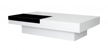 Tiffany Rectangular Coffee Table White & Black by Whiteline [WLCT-Tiffany Rectangular]