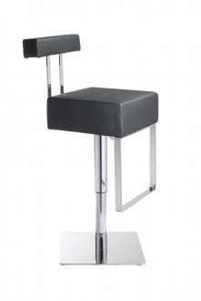 Black Faux Leather Upholstered Modern Cushioned Bar Stool