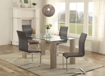 Zeba 5263 Dining Set 5Pc by Homelegance w/Glass Top [HEDS-5263 Zeba]