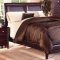 Cappuccino Finish 5Pc Modern Bedroom Set w/Leatherette Inserts