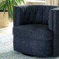 905436 2Pc Accent Swivel Chairs in Dark Blue Fabric by Coaster