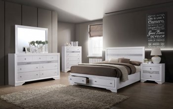 Chrissy 5Pc Bedroom Set CM7552 in White w/Options [FABS-CM7552-Chrissy]