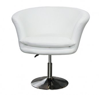 Kristina Set of 2 Swivel Chairs White Leatherette by Whiteline