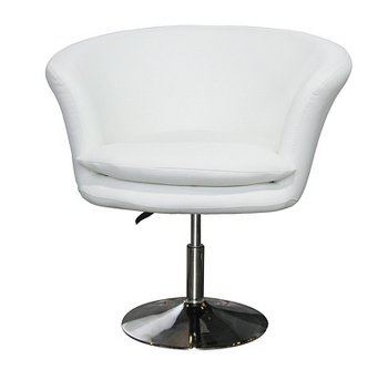 Kristina Set of 2 Swivel Chairs White Leatherette by Whiteline [WLCC-Kristina White]